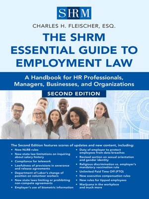 cover image of The SHRM Essential Guide to Employment Law